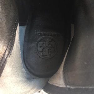 Authentic Tory Burch tall black leather boots.